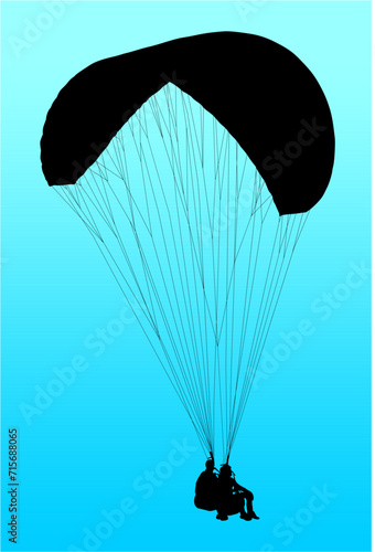 paracaidas, vector, parapente, figuras, entrenamiento, pegatina, salto en paracaidas, paracaidistas