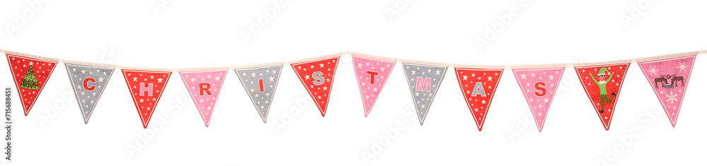 Christmas bunting isolated on a white background Christmas bunting isolated on a white background