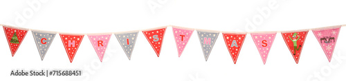 Christmas bunting isolated on a white background photo