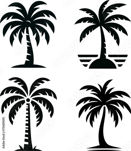 simple and modern coconut tree vector collection