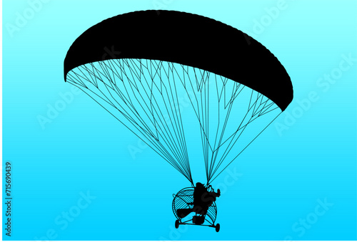 paracaidas, vector, parapente, figuras, entrenamiento, pegatina, salto en paracaidas, paracaidistas