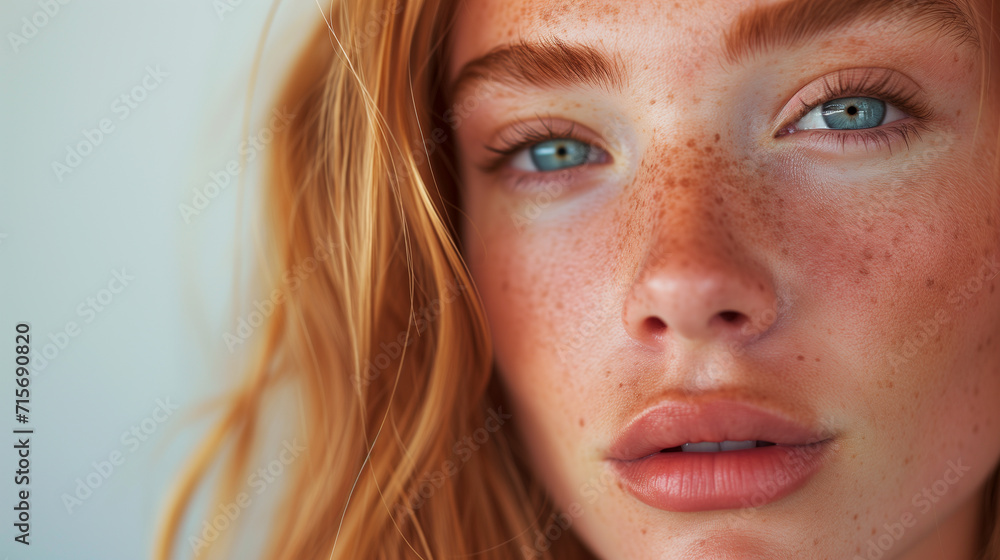 Intense Gaze - Portrait of a Freckled Woman Intense Gaze - Portrait of a Freckled Woman