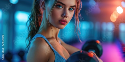 A gorgeous woman in sports ...