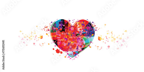 Romantic background with heart. Happy Valentine's Day cute banner, poster, card or web background. 