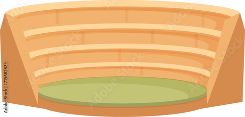 Amphitheater place icon cartoon vector. Stage flag work. Arena senate