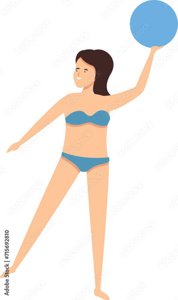 Ball party woman icon cartoon vector. Canoe ball. Children leisure Ball party woman icon cartoon vector. Canoe ball. Children leisure