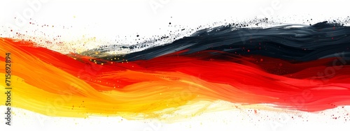 An artistic interpretation of the German flag with vibrant brush strokes, expressing the dynamic culture and spirit of Germany. photo