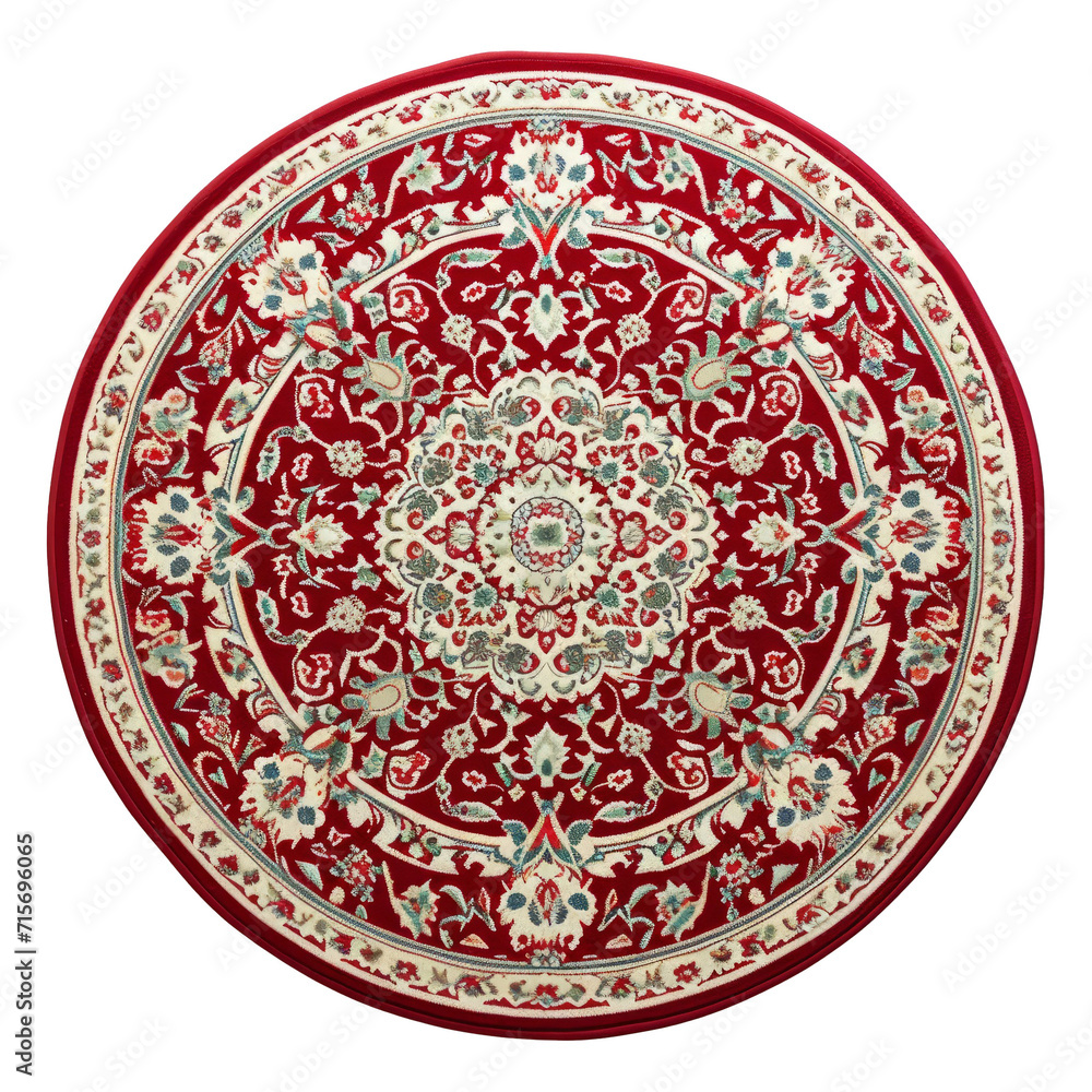 Ramadan fabric red pattern Egyptian top view