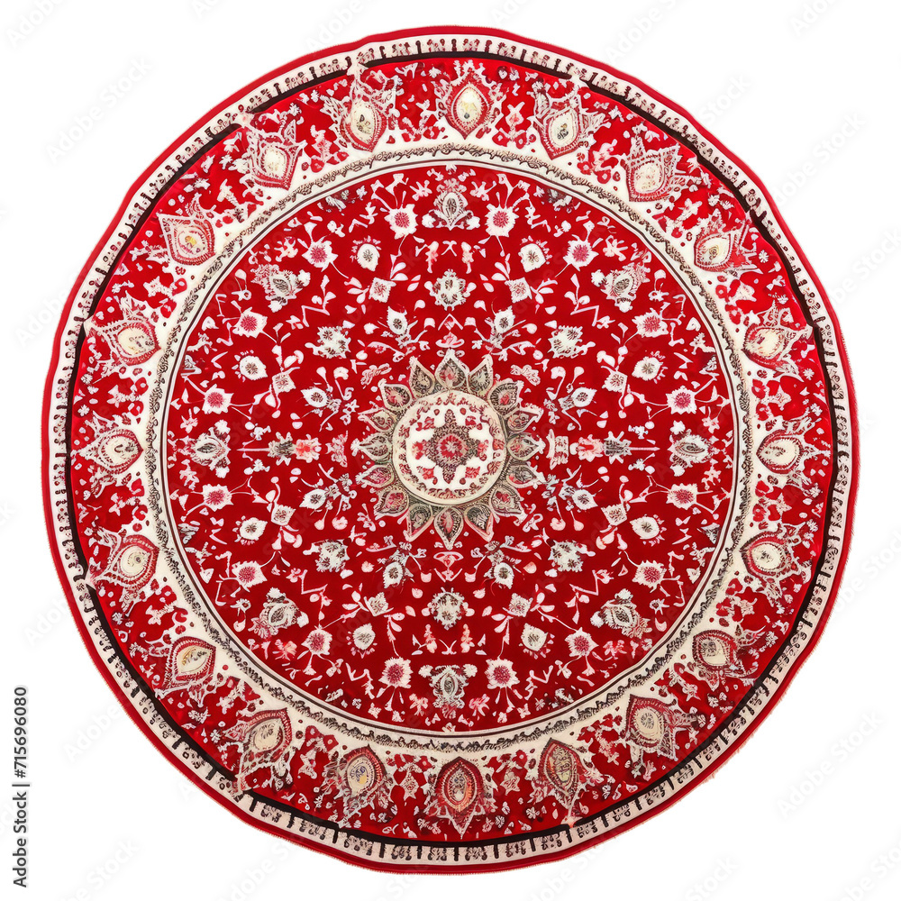 Ramadan fabric red pattern Egyptian top view