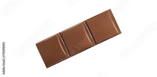 Milk Chocolate Bar Isolated On White Background.  photo