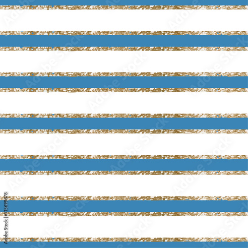 Colorful Stripes with golden lines seamless pattern 