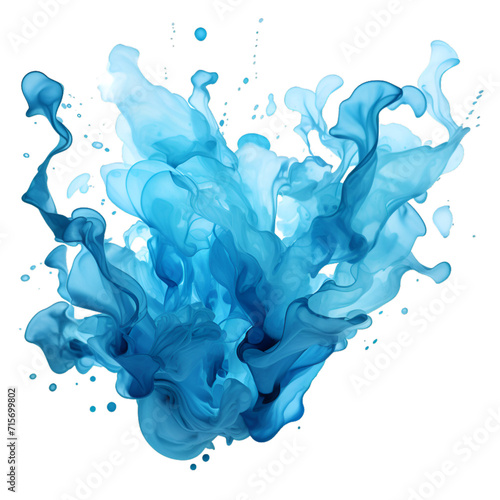 blue splash isolated on white