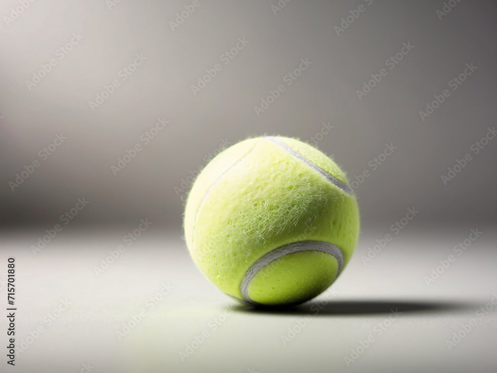 Tennis ball on a grey background