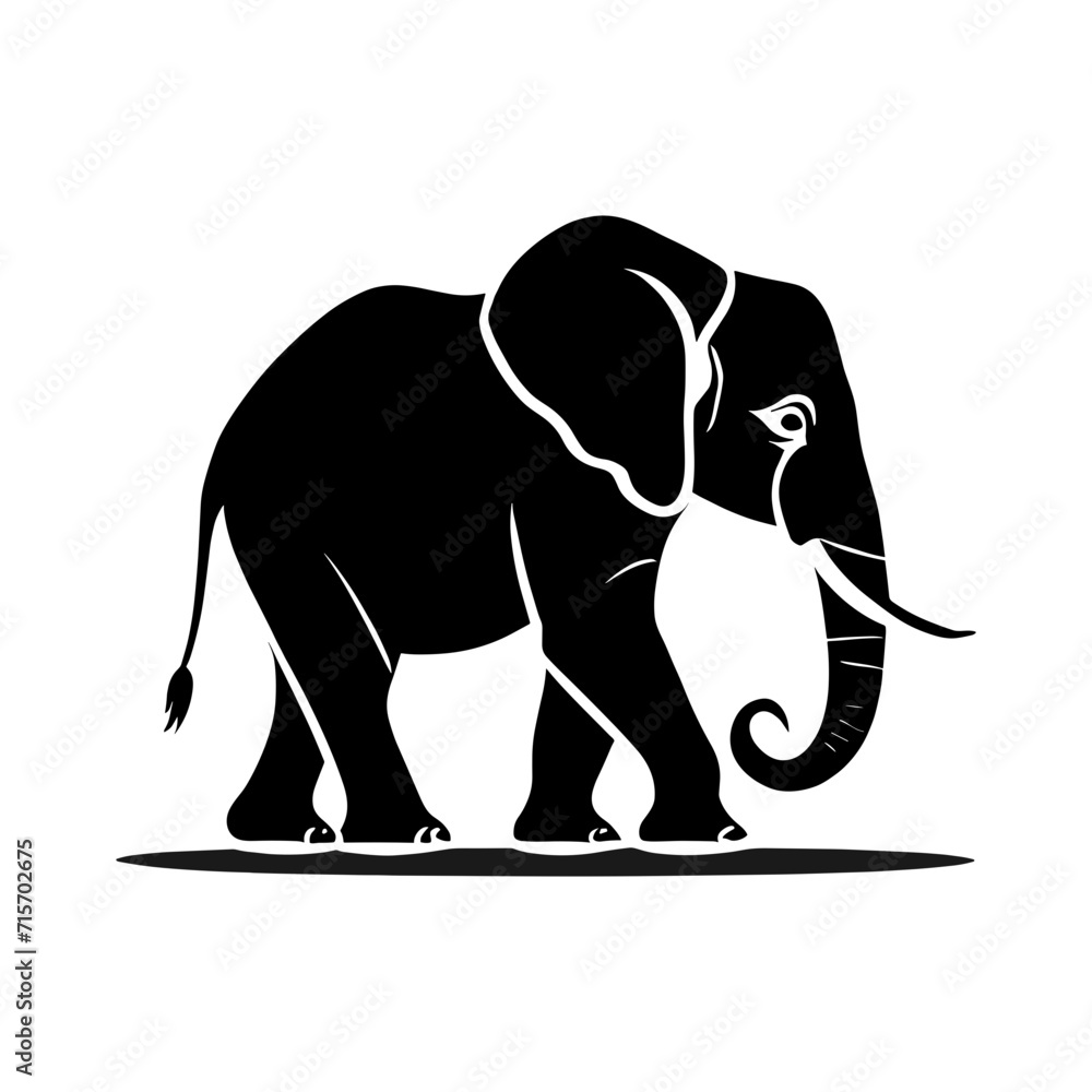 Obraz premium Black Elephant Silhouette