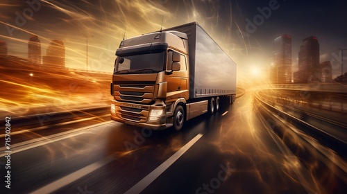 Lorry Cargo Transport Delivery in motion