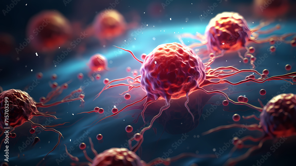 Fototapeta premium Cell background, virus cells, medical research background