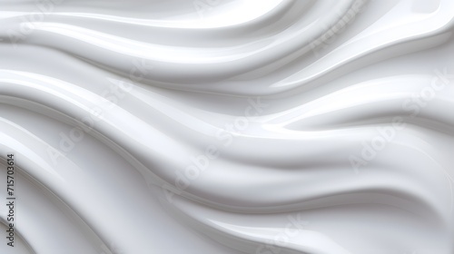 Milk or whip cream like slick glossy plasticy white abstract background. 