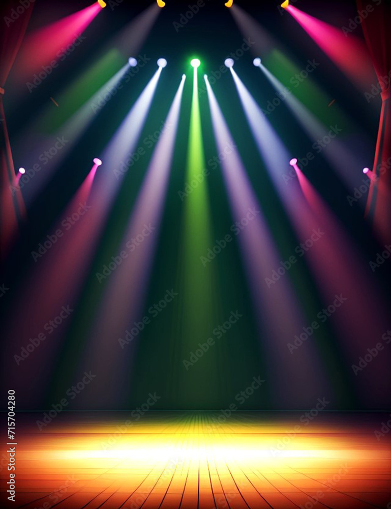 spotlight.Theater stage light background with spotlight illuminated the ...