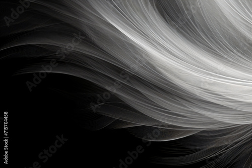 abstract art black textured wave pattern, in the style of sculptural landscapes, use of fabric, film grain