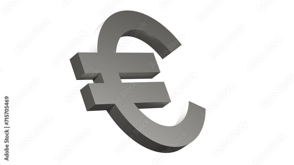 Isolated silver euro sign Isolated silver euro sign
