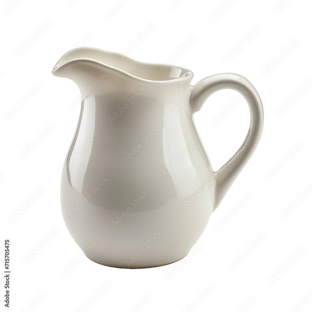 A milk jug side view isolated on a transparent background 