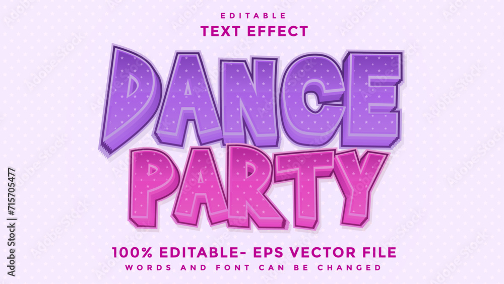 Dance Party 3d Editable Text Effect Design, Effect Saved In Graphic Style