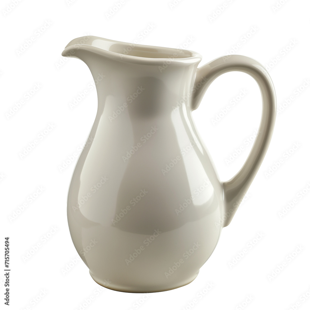 A milk jug side view isolated on a transparent background 