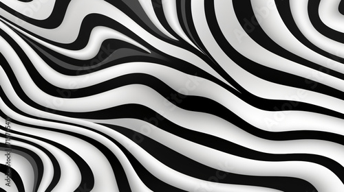 a black and white zebra print wallpaper, in the style of surrealistic distortion, freeform minimalism, rounded, psychedelic artwork, shaped canvas photo