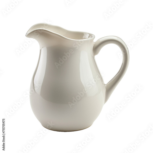 A milk jug side view isolated on a transparent background 