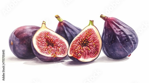 ripe beautiful figs whole and its half