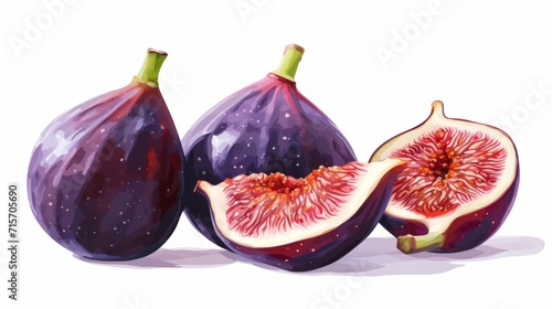 ripe beautiful figs whole and its half