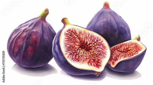 ripe beautiful figs whole and its half