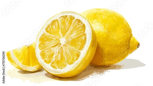 ripe juicy lemon whole and its half