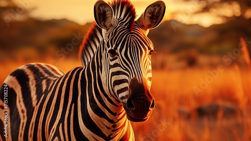 Zebra grazing on the savannah plains of africa, capturing the essence of african wildlife