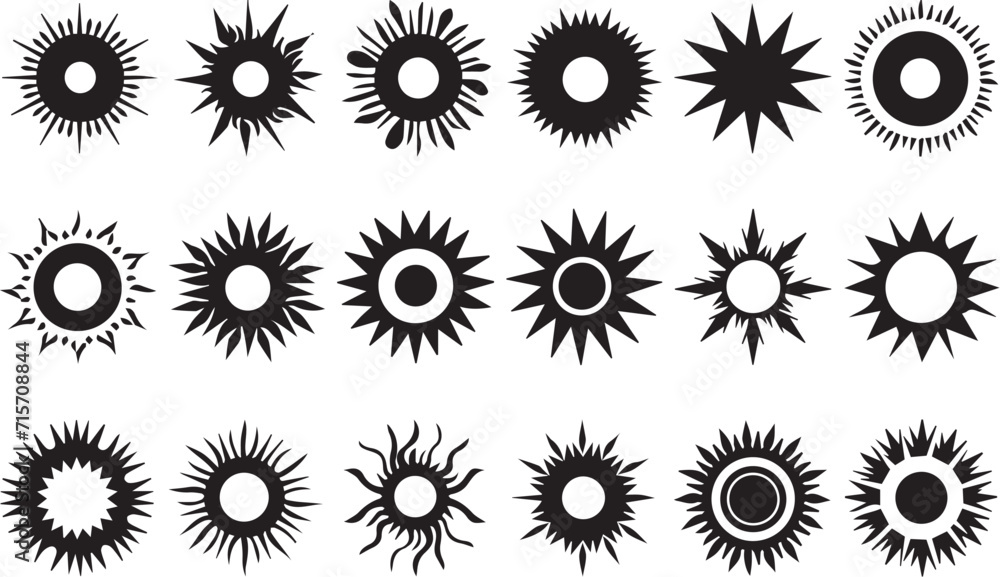 Sun Shape Silhouette Vector Sun Shape Silhouette Vector