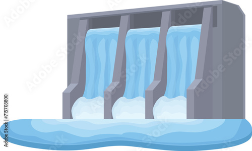 City source energy icon cartoon vector. Hydro energy power. Nature fall