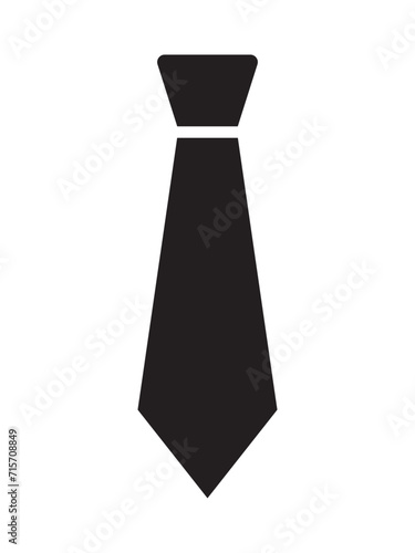 Black tie icon design, simple tie silhouette, flat style vector illustration isolated on a white background. Necktie symbol for your web site design, logo, app, UI. Vector illustration, EPS10.