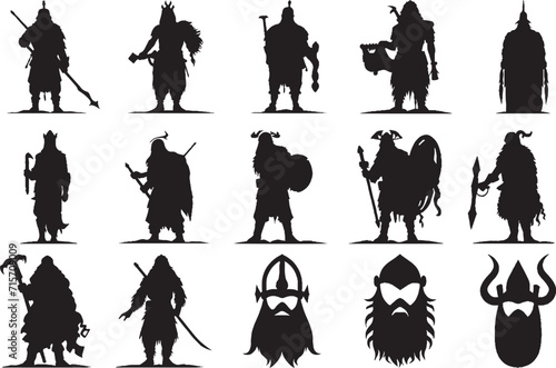 Vikings Shape Silhouette Vector