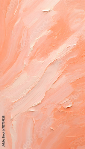 Peach fuzz color of the year background banner, palette knife painting texture 