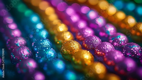 Bright festive background made of colored beads photo