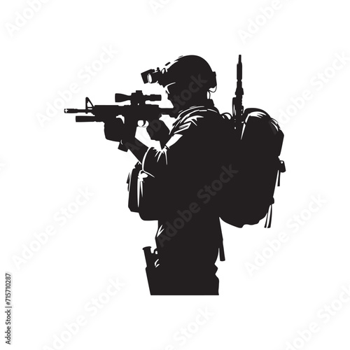 Shades of Sacrifice: Soldier Silhouettes in a Palette of Dedication and Sacrificial Commitment - Soldier Illustration - Soldier Vector - Military Silhouette
