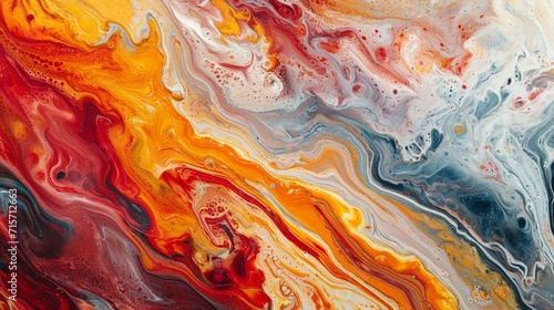 Colorful abstract liquid marble texture, fluid art. Very nice abstract orange red design swirl background.