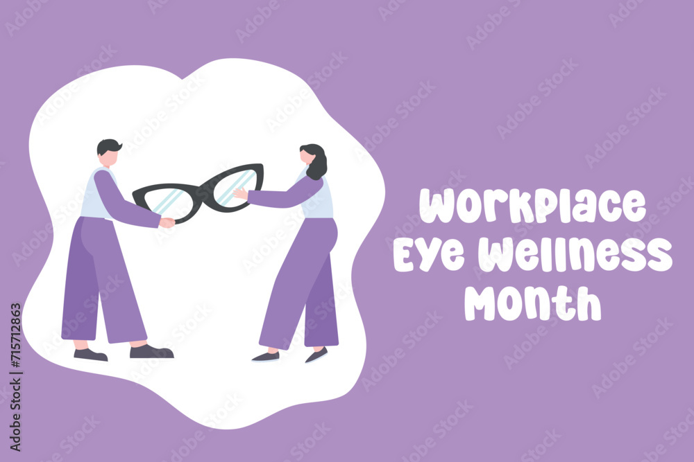 For the celebration of Workplace Eye Wellness Month, this vector graphic is perfect. For the celebration of Workplace Eye Wellness Month, this vector graphic is perfect.