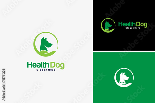 Vector pet tools shop store animal care logo design template