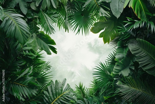 Botanical Bliss  Lush Tropical Foliage Frame for Creative Designs