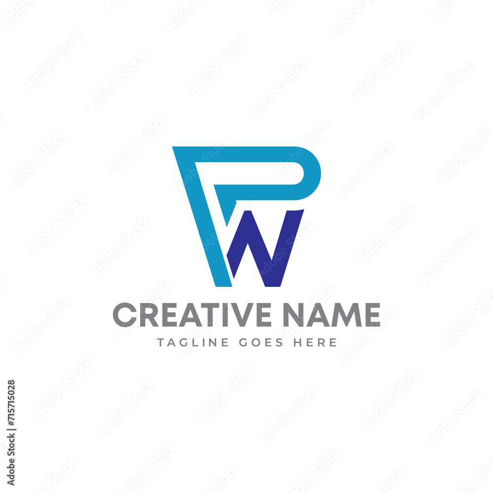 Letter mark logo design. PW logo Letter mark logo design. PW logo