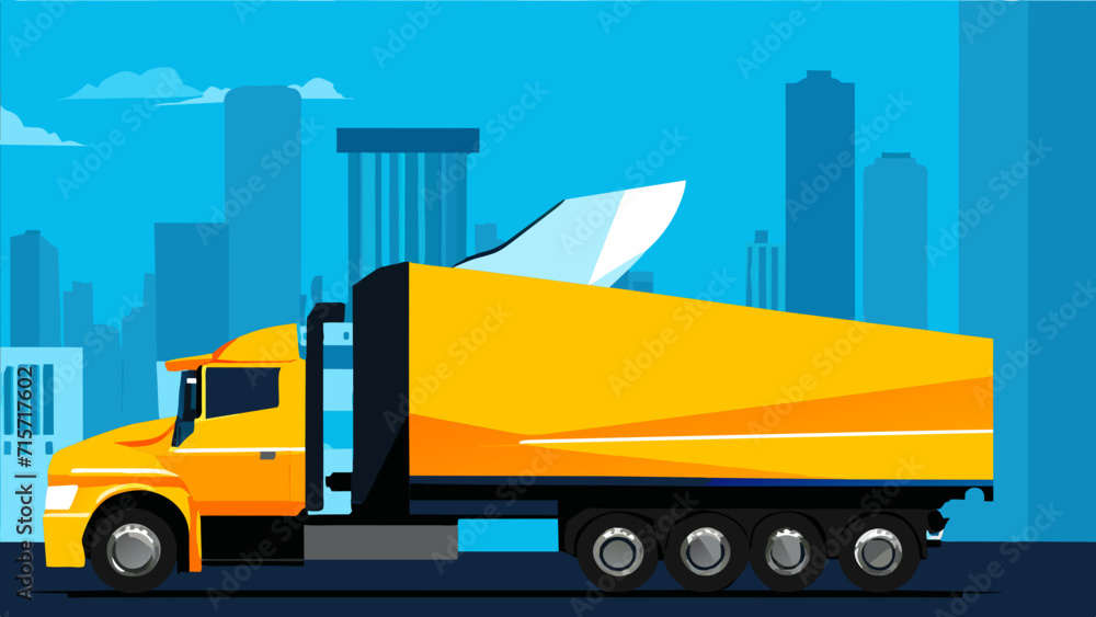 Workers securing a load on a truck. vektor illustation Workers securing a load on a truck. vektor illustation