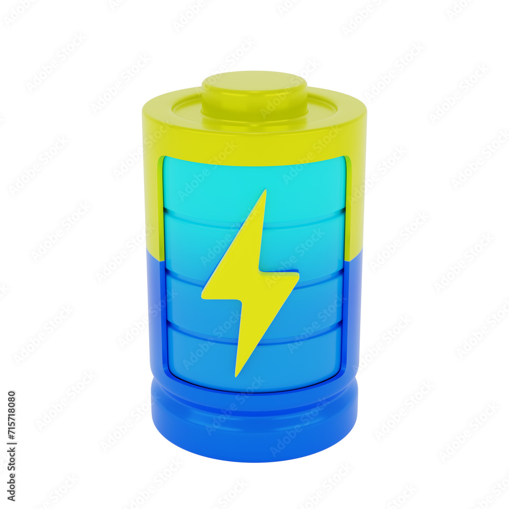3d battery icon isolated on transparent background 3d battery icon isolated on transparent background