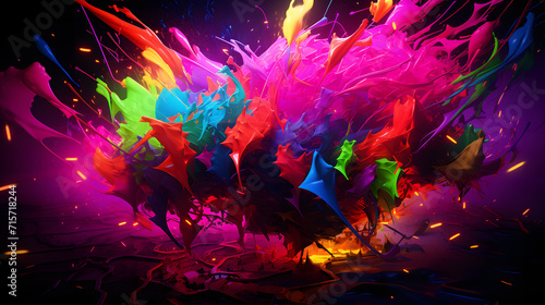 abstract neon smash liquid