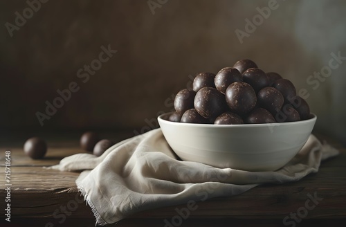 Subtle Elegance - Chocolate-Covered Raisin Balls in Smooth Monochromatic Tones